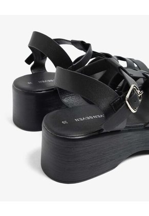 Sandalias De Plataforma  Para Mujer Negro Seven Seven