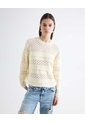 Saco Texturizado Cuello Redondo  Para Mujer Crudo Seven Seven de Seven Seven