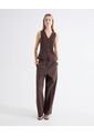 Chaleco Sastrero Abotonadura Frontal  Para Mujer Café Seven Seven de Seven Seven