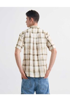 Camisa Resort A Cuadros  Para Hombre Verde Seven Seven