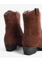 Botines Western Tipo Gamuza  Para Mujer Café Seven Seven de Seven Seven