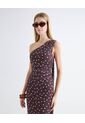Vestido Maxi Mesh Lazo Cuello  Para Mujer Café Seven Seven de Seven Seven
