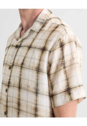 Camisa Resort A Cuadros  Para Hombre Verde Seven Seven