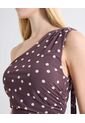 Vestido Maxi Mesh Lazo Cuello  Para Mujer Café Seven Seven de Seven Seven