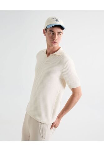 Polo Para Hombre Cuello Tejido Sin Bolsillo Color Crudo Marca Seven Seven #45110891 Seven Seven