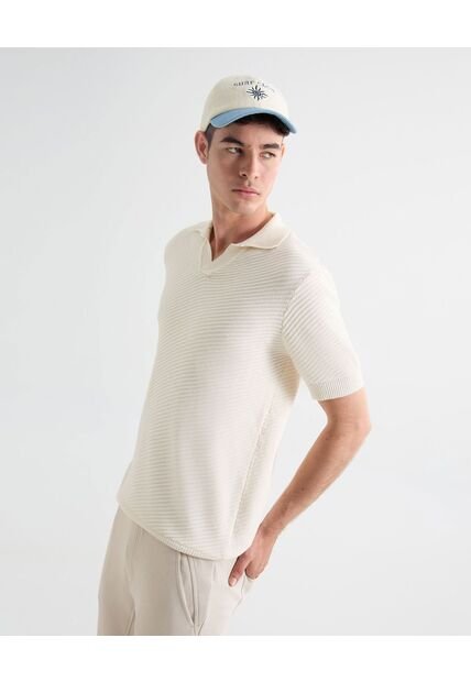 Polo Para Hombre Cuello Tejido Sin Bolsillo Color Crudo Marca Seven Seven #45110891