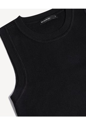 Camiseta Para Mujer Manga Sisa Cuello Redondo Color Negro Marca Seven Seven #28096418