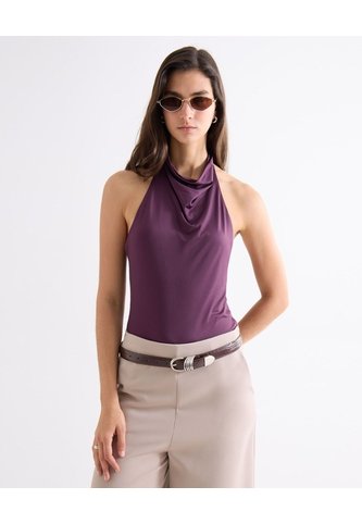 Body Cuello Alto Con Caída Suave  Para Mujer Vino Seven Seven Seven Seven