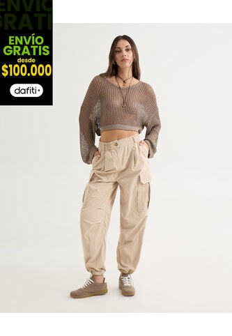 Pantalón Para Mujer Jogger Color Arena Marca Seven Seven #28071873 Seven Seven