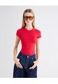Camiseta Larga Cuello Redondo  Para Mujer Rojo Seven Seven de Seven Seven