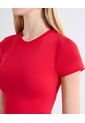 Camiseta Larga Cuello Redondo  Para Mujer Rojo Seven Seven de Seven Seven