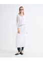Vestido Maxi Encaje Manga Larga  Para Mujer Blanco Seven Seven de Seven Seven