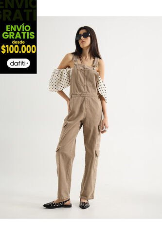 Enterizo Para Mujer Manga Sisa Color Beige Marca Seven Seven #28320427 Seven Seven