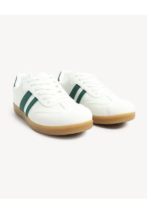 Tenis De Franjas En Contraste  Para Mujer Blanco Seven Seven