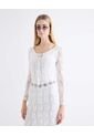 Vestido Maxi Encaje Manga Larga  Para Mujer Blanco Seven Seven de Seven Seven