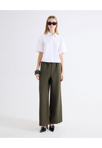 Pantalón Palazzo Bolsillos Diagonales  Para Mujer Verde Seven Seven Seven Seven