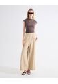 Pantalón Palazzo Bolsillos Diagonales  Para Mujer Beige Seven Seven de Seven Seven