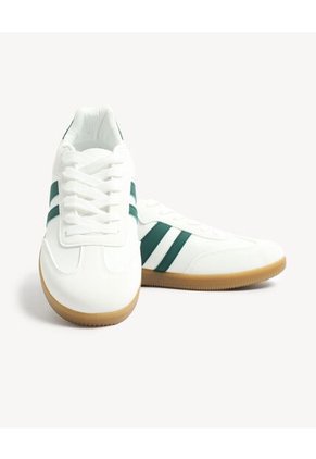 Tenis De Franjas En Contraste  Para Mujer Blanco Seven Seven