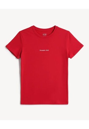 Camiseta Para Mujer Manga Corta Cuello Redondo Color Rojo Marca Seven Seven #28096544