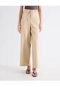 Pantalón Palazzo Bolsillos Diagonales  Para Mujer Beige Seven Seven de Seven Seven