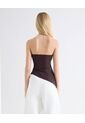 Top Strapless Recogido Asimétrico  Para Mujer Café Seven Seven de Seven Seven
