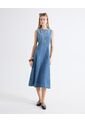 Vestido Column Tono Medio  Para Mujer Azul Seven Seven de Seven Seven