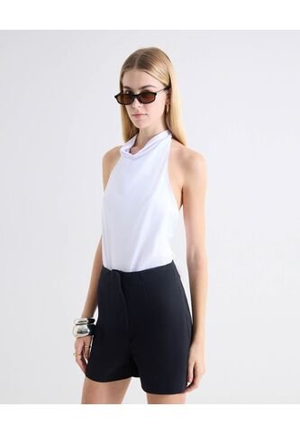 Body Drapeado Espalda Descubierta  Para Mujer Blanco Seven Seven Seven Seven