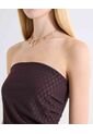 Top Strapless Recogido Asimétrico  Para Mujer Café Seven Seven de Seven Seven