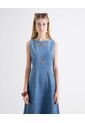 Vestido Column Tono Medio  Para Mujer Azul Seven Seven de Seven Seven