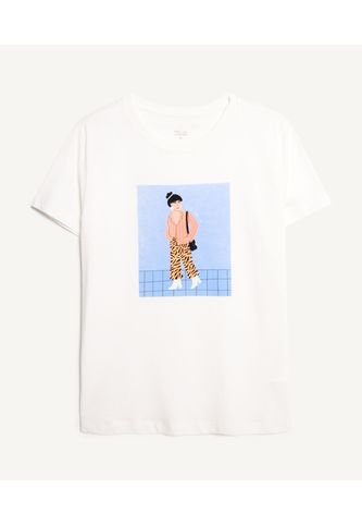 Camiseta Manga Corta Mujer Seven Algodón Blanco 28095475-10225 Seven Seven