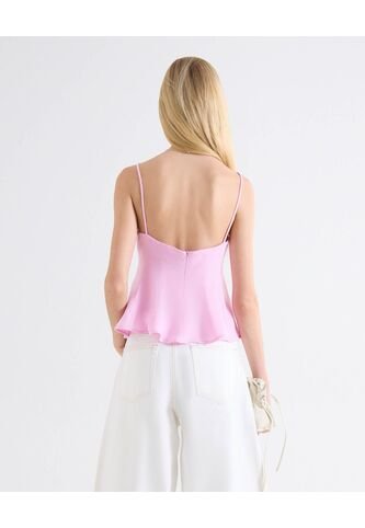 Top Peplum Tirantes Delicados  Para Mujer Rosado Seven Seven Seven Seven