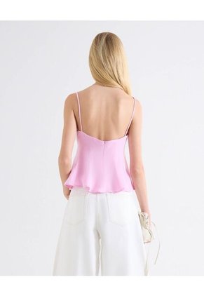 Top Peplum Tirantes Delicados Para Mujer Rosado Seven Seven