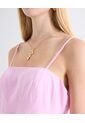 Top Peplum Tirantes Delicados  Para Mujer Rosado Seven Seven de Seven Seven