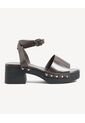 Sandalias De Tacón Con Tachas  Para Mujer Café Seven Seven de Seven Seven