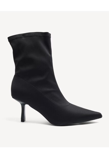 Botines Ajustados De Tacón Fino  Para Mujer Negro Seven Seven