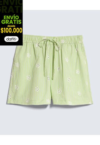 Short Para Mujer Multiusos Plano Color Verde Marca Seven Seven #28191086 Seven Seven