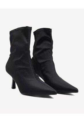 Botines Ajustados De Tacón Fino Para Mujer Negro Seven Seven
