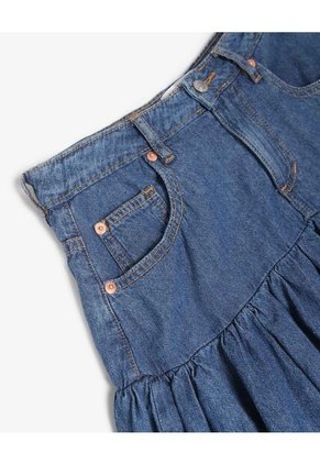 Falda Denim Con Volantes  Para Mujer Azul Seven Seven