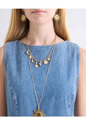 Vestido Column Tono Medio  Para Mujer Azul Seven Seven