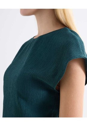 Camiseta Texturizada Recogido Lateral Para Mujer Café Seven Seven