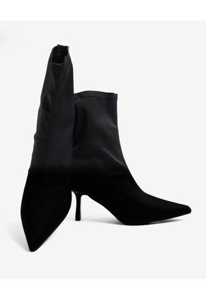 Botines Ajustados De Tacón Fino Para Mujer Negro Seven Seven