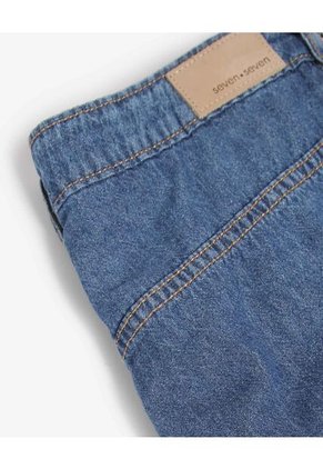 Falda Denim Con Volantes  Para Mujer Azul Seven Seven