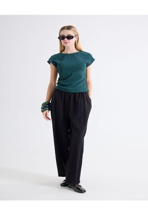 Camiseta Texturizada Recogido Lateral Para Mujer Café Seven Seven