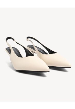 Tacones Bicolor Tipo Sandalia Para Mujer Blanco Seven Seven