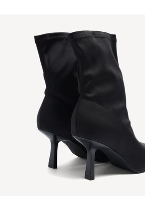 Botines Ajustados De Tacón Fino Para Mujer Negro Seven Seven