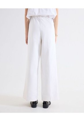 Pantalón Palazzo Caída Fluida  Para Mujer Blanco Seven Seven