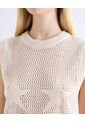 Chaleco Tricot Estrella Crochet  Para Mujer Blanco Seven Seven de Seven Seven