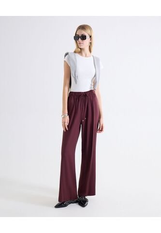 Pantalón Barrel Corte Curvo  Para Mujer Vino Seven Seven Seven Seven