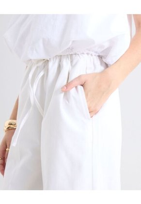 Pantalón Palazzo Caída Fluida  Para Mujer Blanco Seven Seven