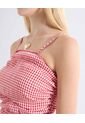 Blusa Vichy Encauchado Posterior  Para Mujer Rojo Seven Seven de Seven Seven